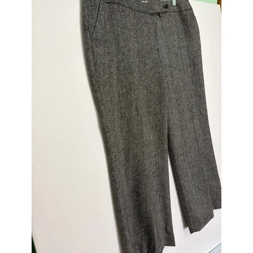 Calvin‎ Klein Wool Blend Dress Pants Gray Lined Straight Leg Women 14